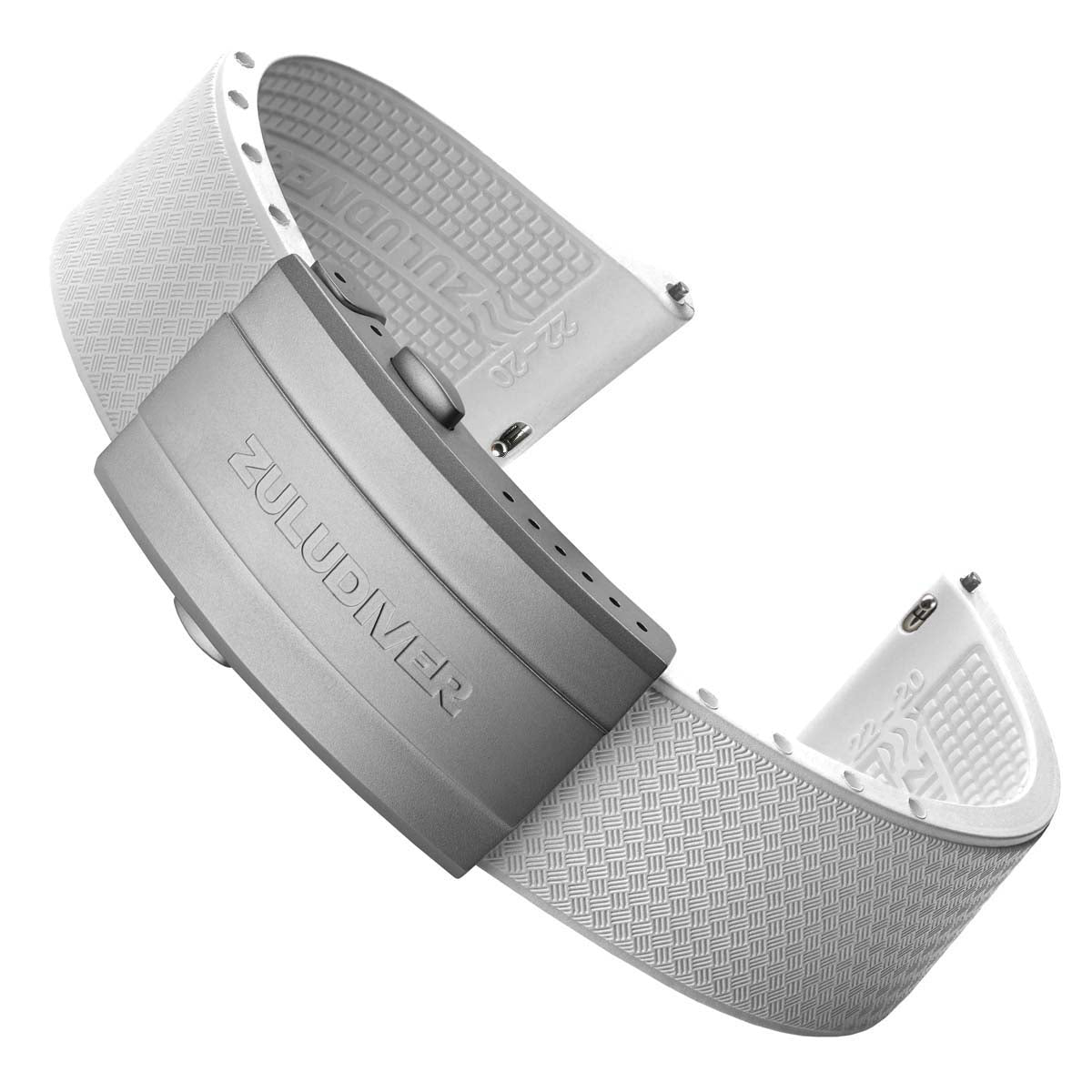 Tsunami MK2 Rubber Deployant Watch Strap - Coconut White