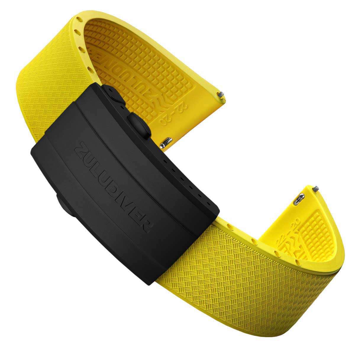 Tsunami MK2 Rubber Deployant Watch Strap - Tuscan Yellow