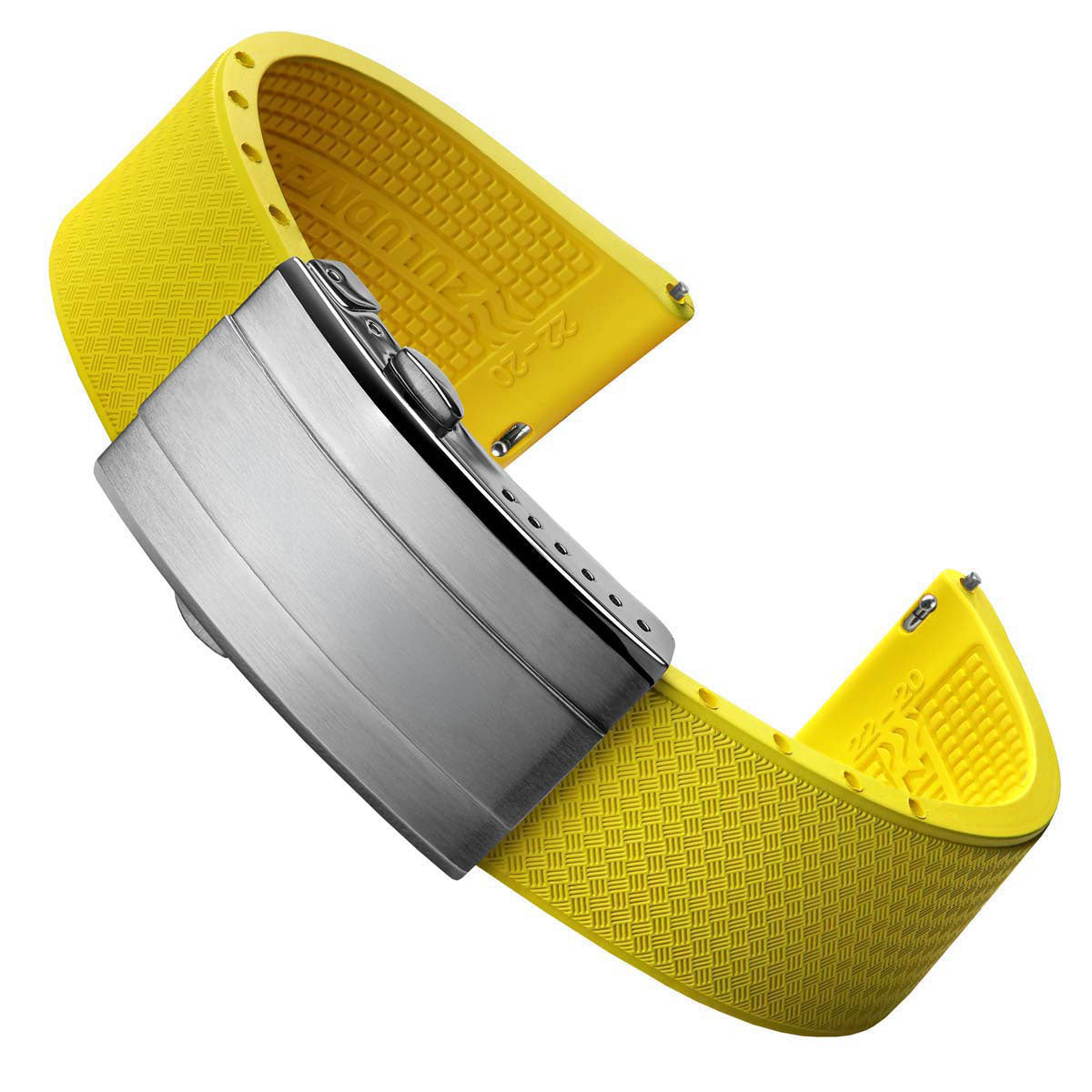Tsunami MK2 Rubber Deployant Watch Strap - Tuscan Yellow