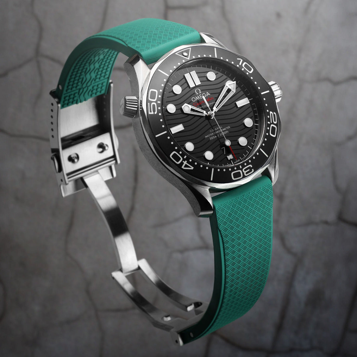 Tsunami MK2 Rubber Deployant Watch Strap - Vintage White + Lume