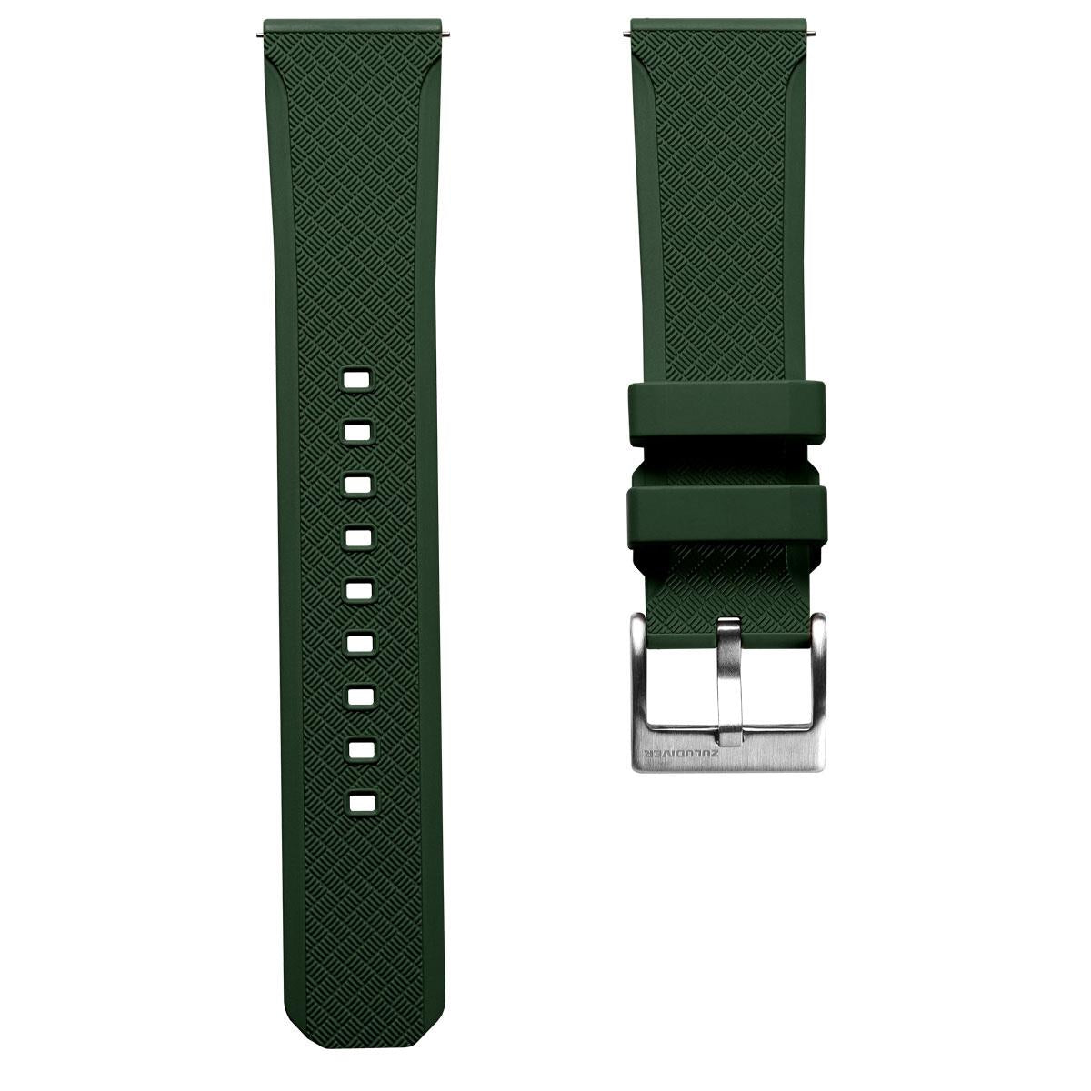 TitanFlex Rubber Watch Strap - Everglade Green - ZULUDIVER