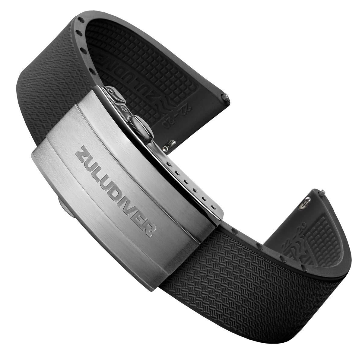 Tsunami MK2 Rubber Deployant Watch Strap - Anthracite Grey - ZULUDIVER