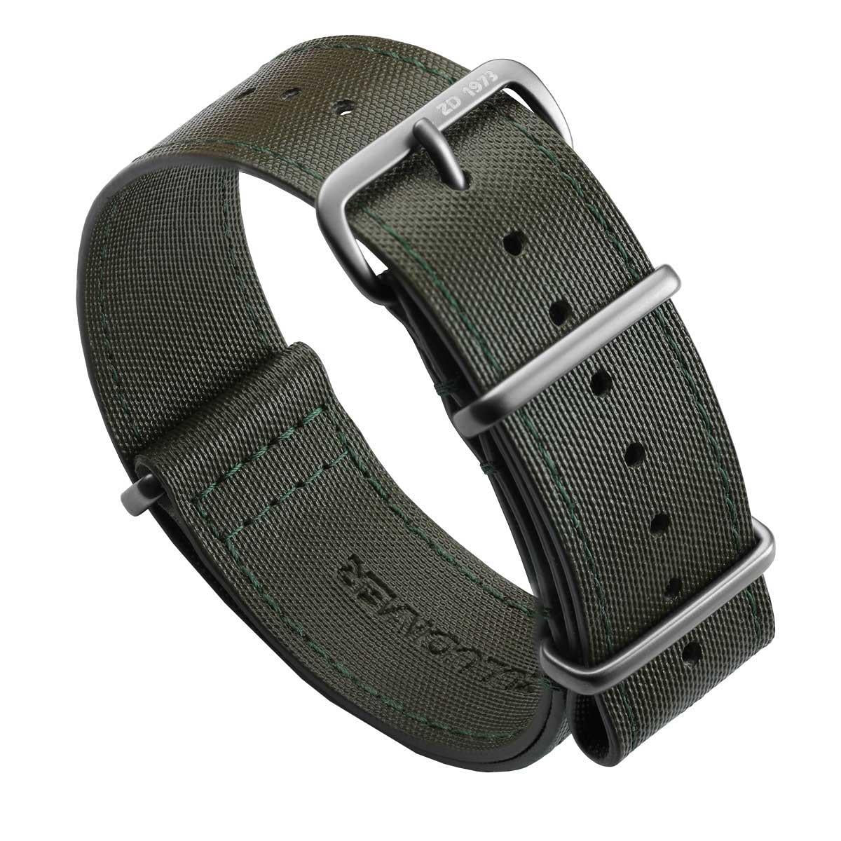 1973 British Military Cyclone Sailcloth Watch Strap - Kombu Green
