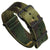 Woven camouflage NATO watch strap with PVD black metal fittings