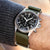 Military NATO watch strap, colour aramy green with satin finish hardware