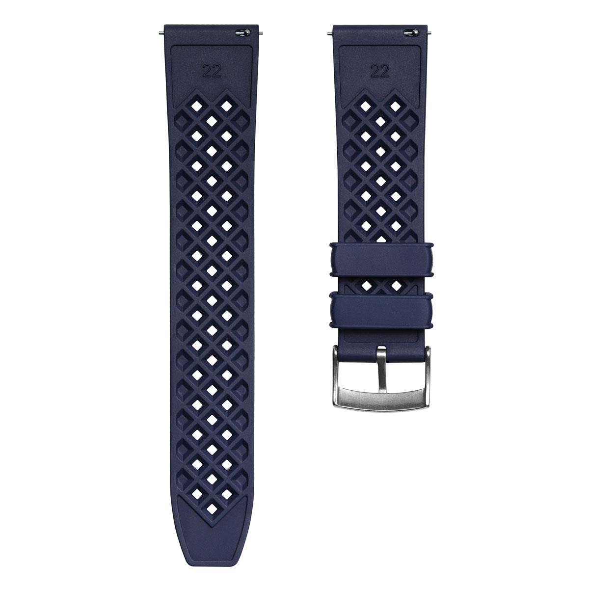 ZULUDIVER Tropical Ocean FKM Rubber Watch Strap - Black, 20mm