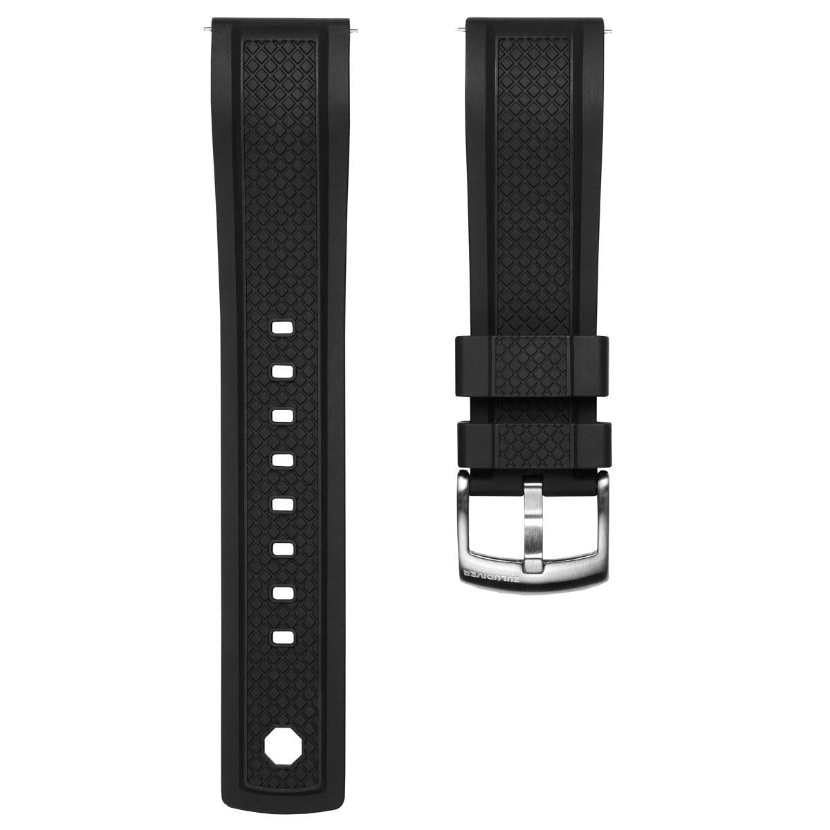Hartland FKM Performance Rubber Watch Strap - Black - ZULUDIVER