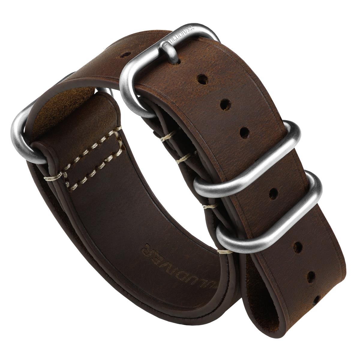 1973 British Military Watch Strap: OXFORD Large Buckle Chestnut