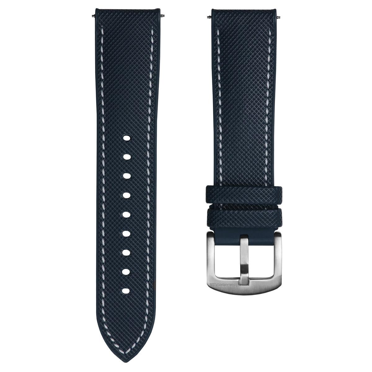 ANVIL FKM Rubber Watch Strap - Blue / White