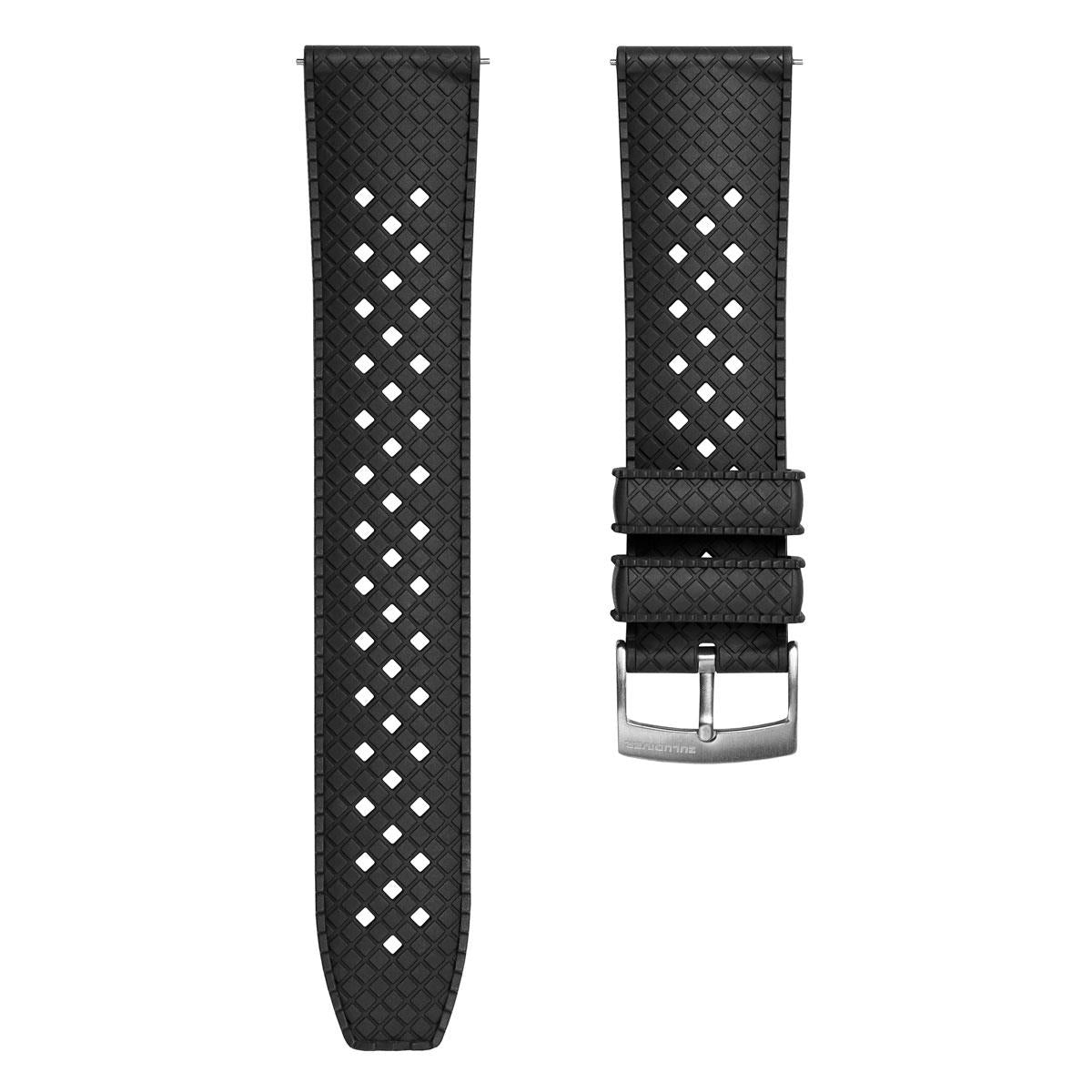 Black FKM Rubber watch straps