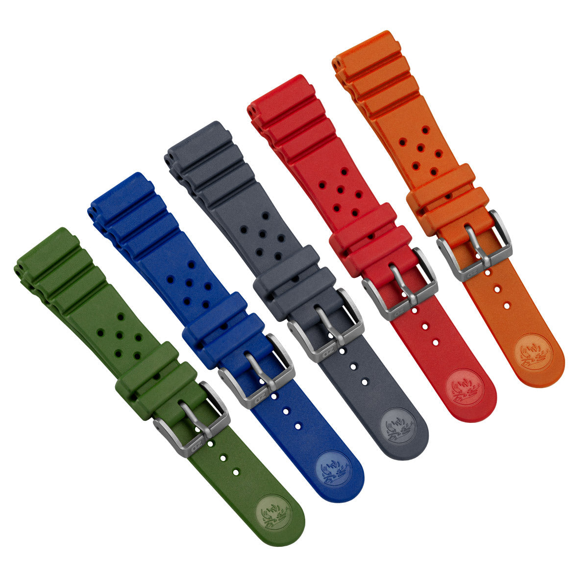 ZULUDIVER 284 Italian Rubber Dive Watch Strap Black