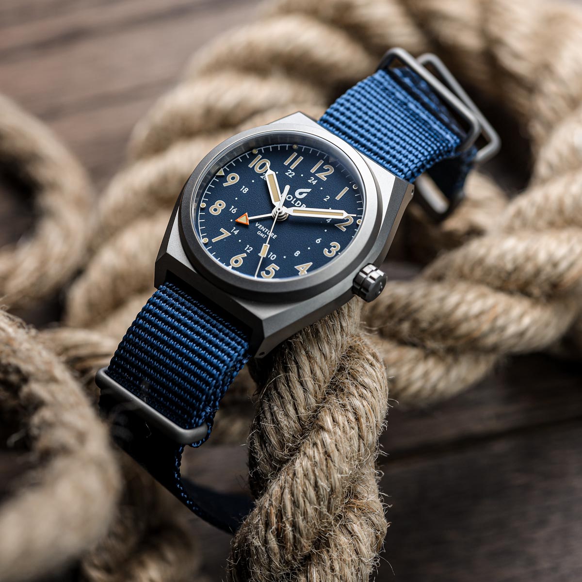 Boldr Venture GMT Field Watch - Blue