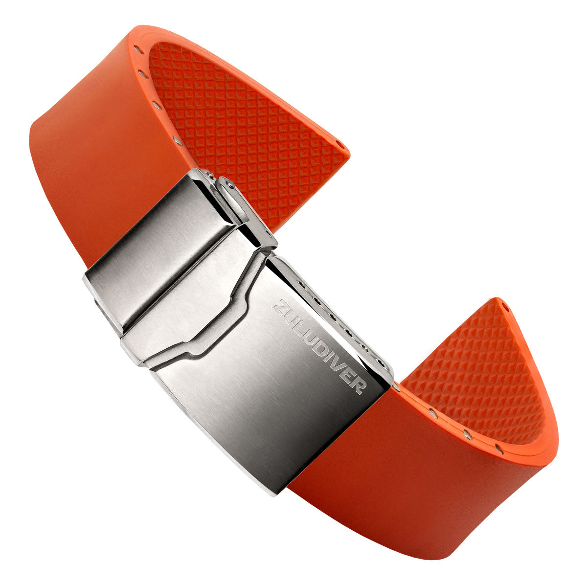 ZULUDIVER 300 (MKII) Italian Rubber Watch Strap - Orange