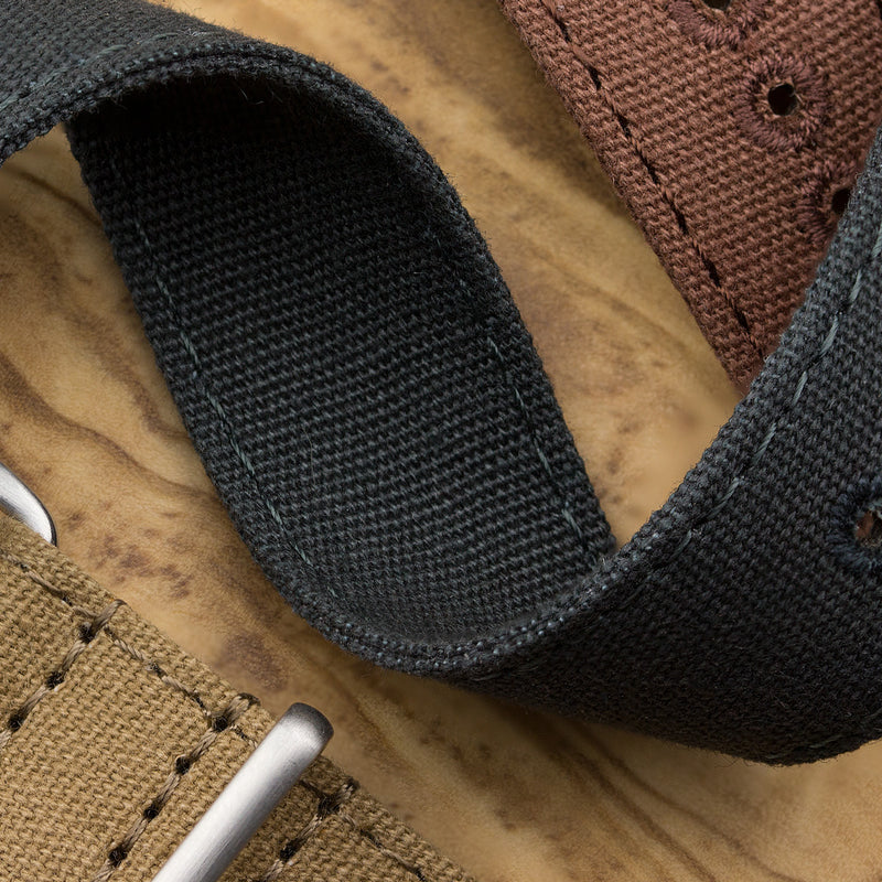 ZULUDIVER Croyde 2 Piece Canvas QuickRelease Watch Strap Charcoal