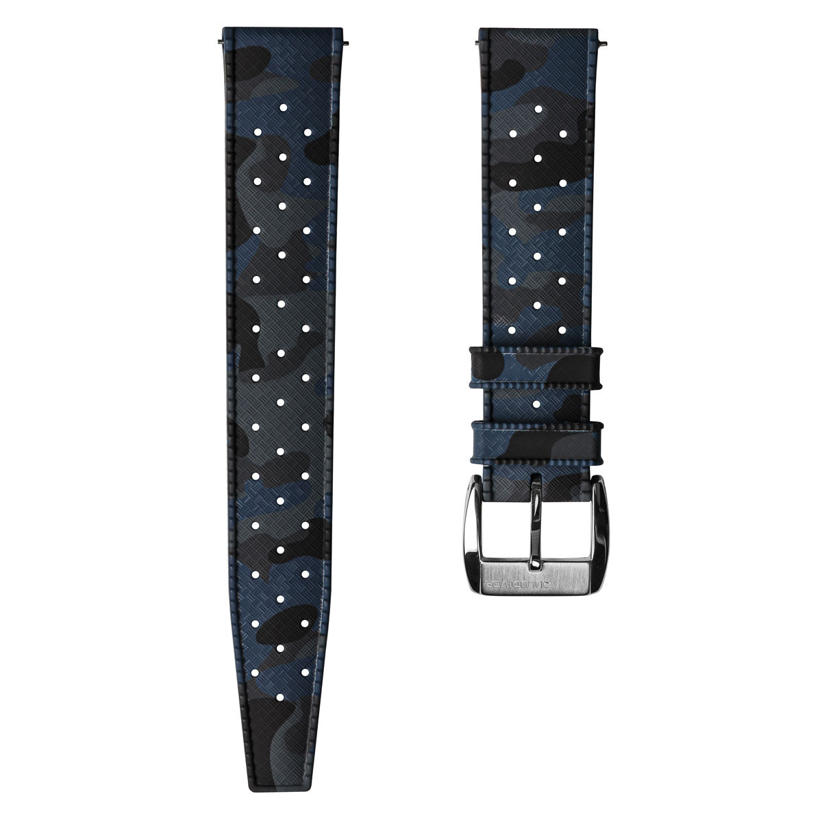Tropical Style Camo Rubber Watch Strap - Blue