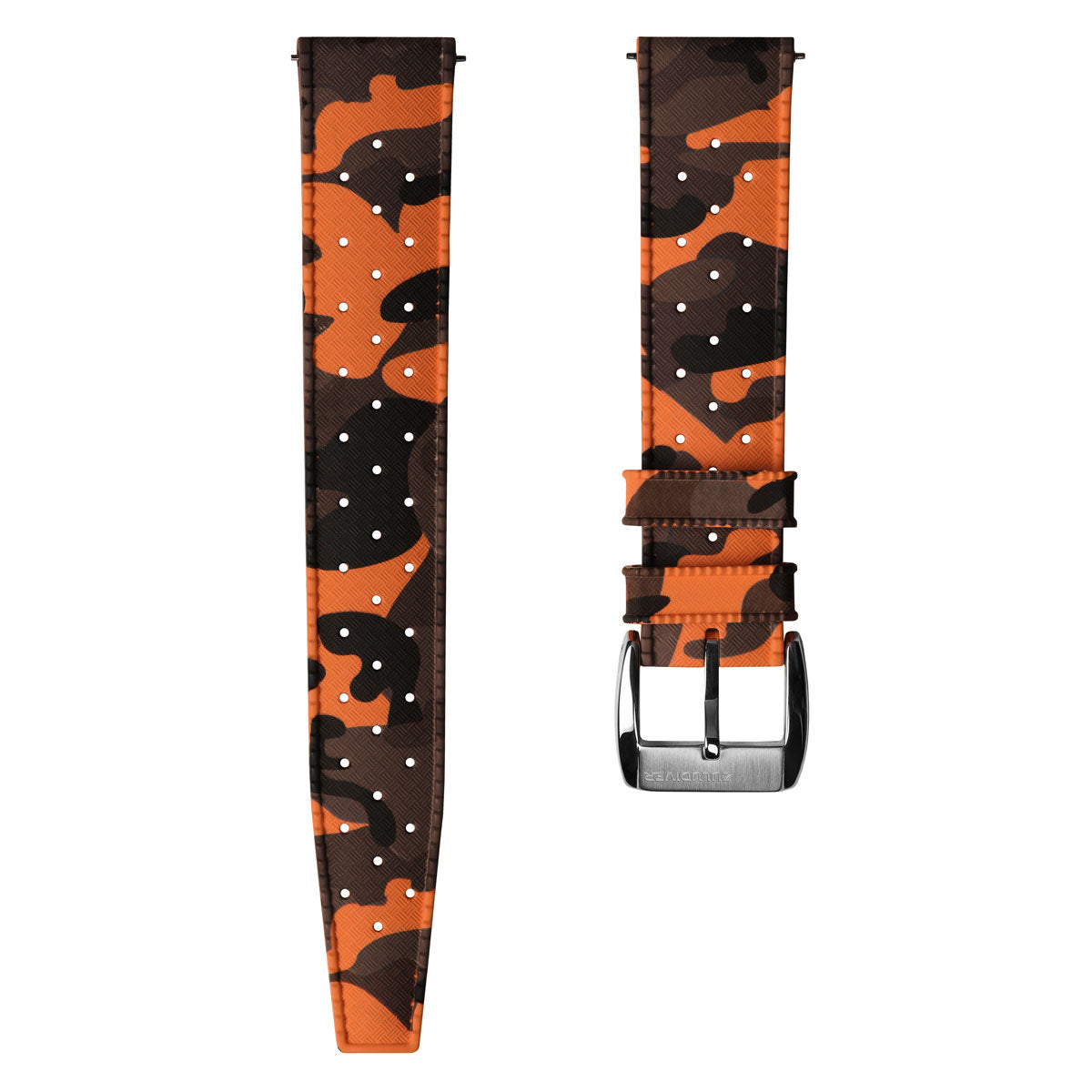 Tropical Style Camo Rubber Watch Strap - Orange