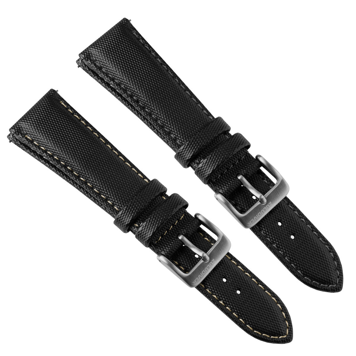 Mayday Sailcloth Padded Divers Watch Strap - Grey Stitching - ZULUDIVER