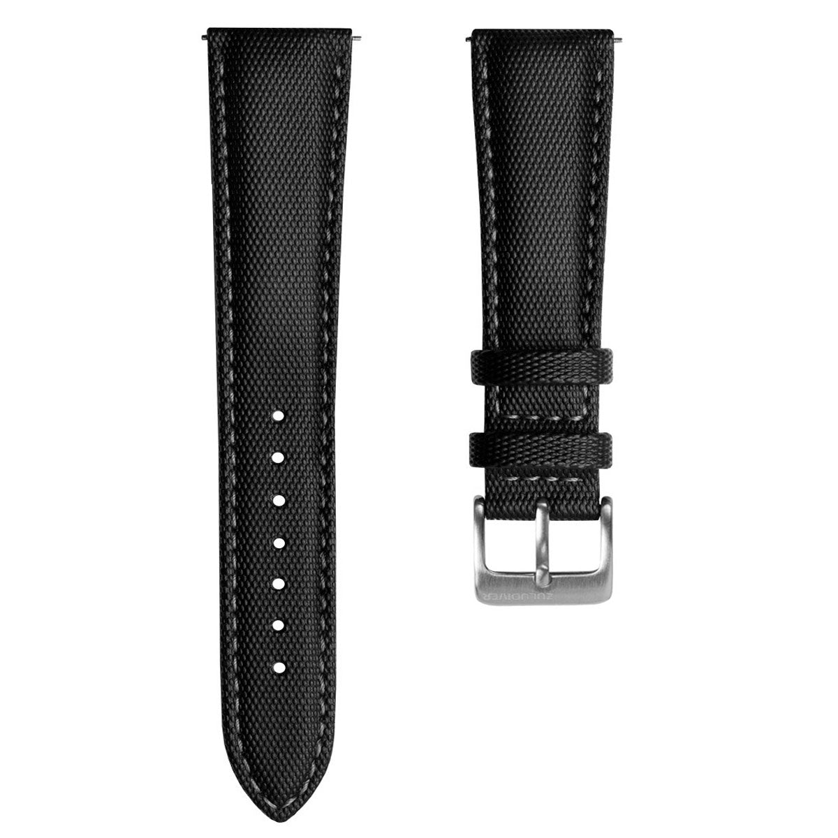 Mayday Sailcloth Padded Divers Watch Strap - Grey Stitching - ZULUDIVER