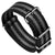 ZULUDIVER Iridescent Linen Weave Military Nylon Watch Strap - Black/Grey
