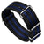 ZULUDIVER Iridescent Linen Weave Military Nylon Watch Strap - Black/Blue