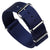 ZULUDIVER Iridescent Linen Weave Military Nylon Watch Strap - Navy Blue