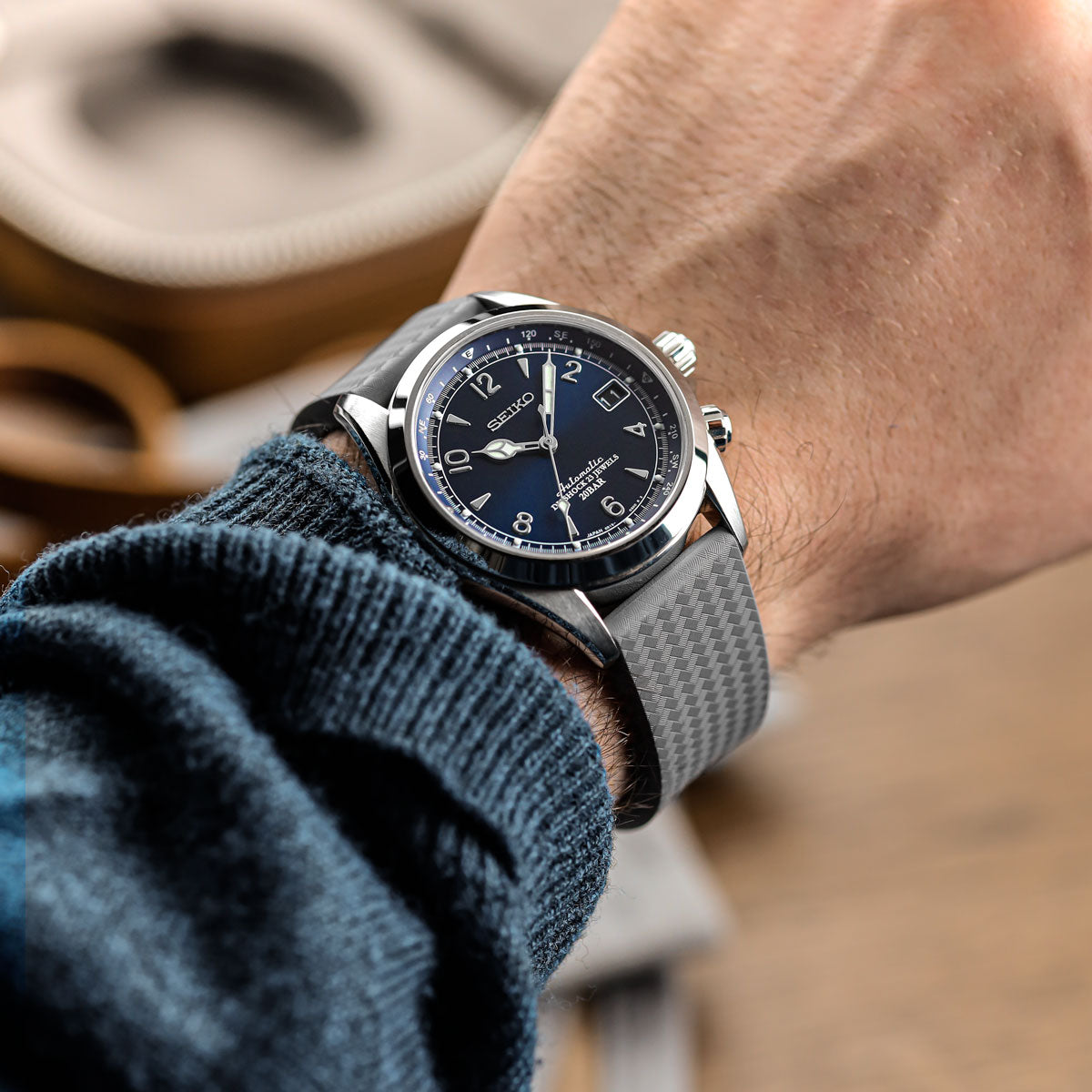 ZULUDIVER 400 MK II Italian Rubber Watch Strap Anthracite Grey