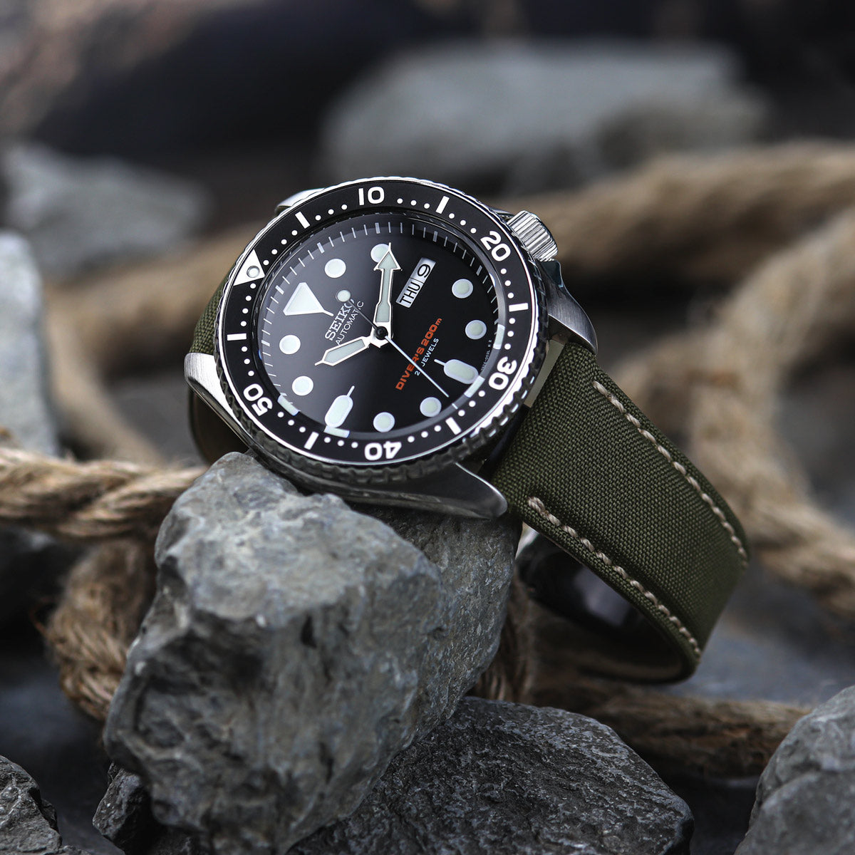 Green SEAQUAL Sailcloth Replacement Watch Strap