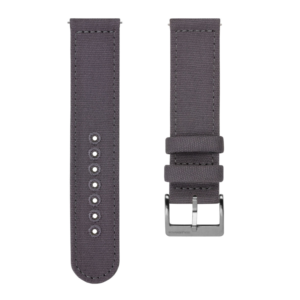 ZULUDIVER Croyde 2 Piece Canvas Quick-Release Watch Strap - Grey