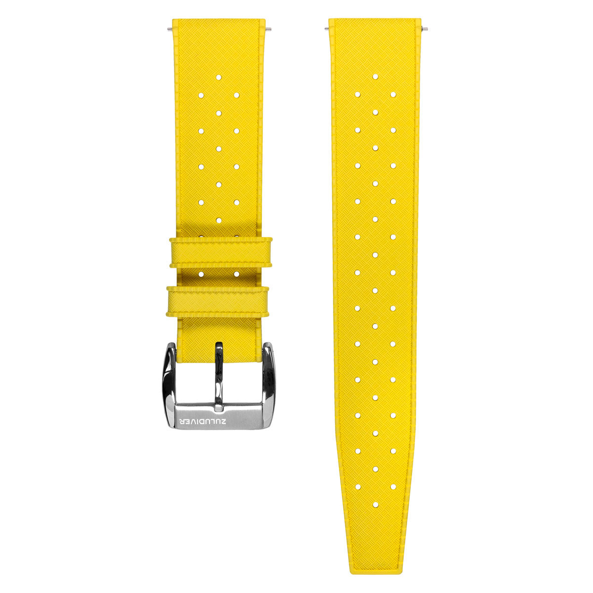 ZULUDIVER Vintage Tropical Style FKM Rubber Watch Strap - Yellow