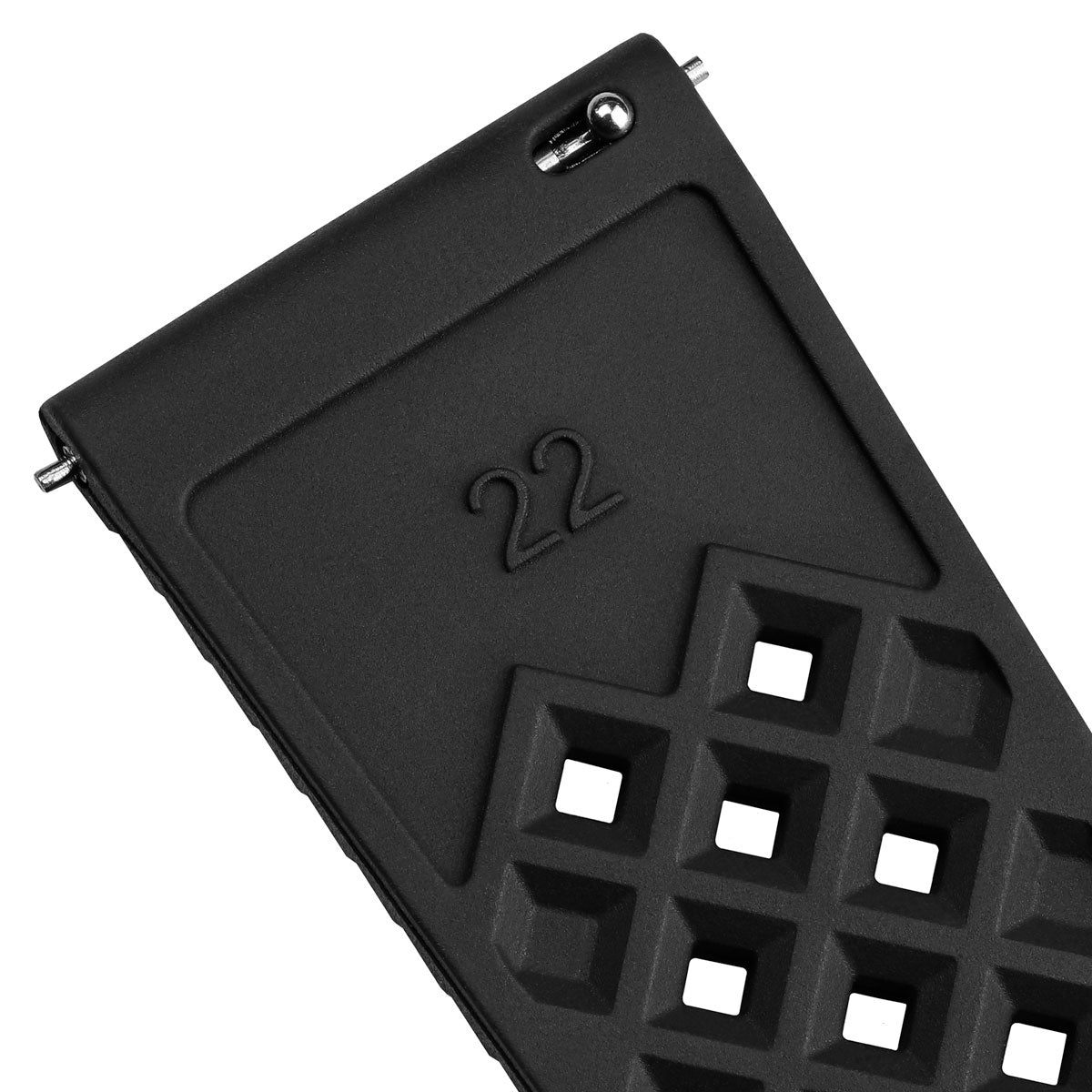 Black FKM Rubber watch strap with quick-release spring bars