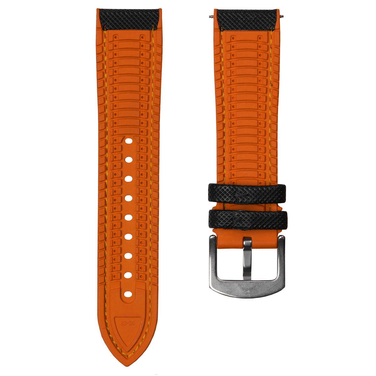 22mm orange sales rubber watch strap