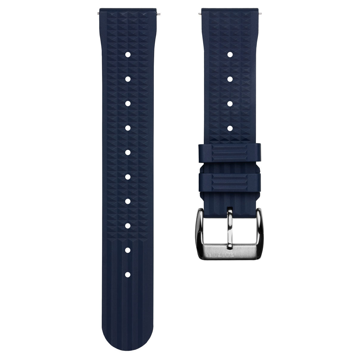 Seacroft Waffle FKM Rubber Dive Watch Strap - Navy Blue - ZULUDIVER