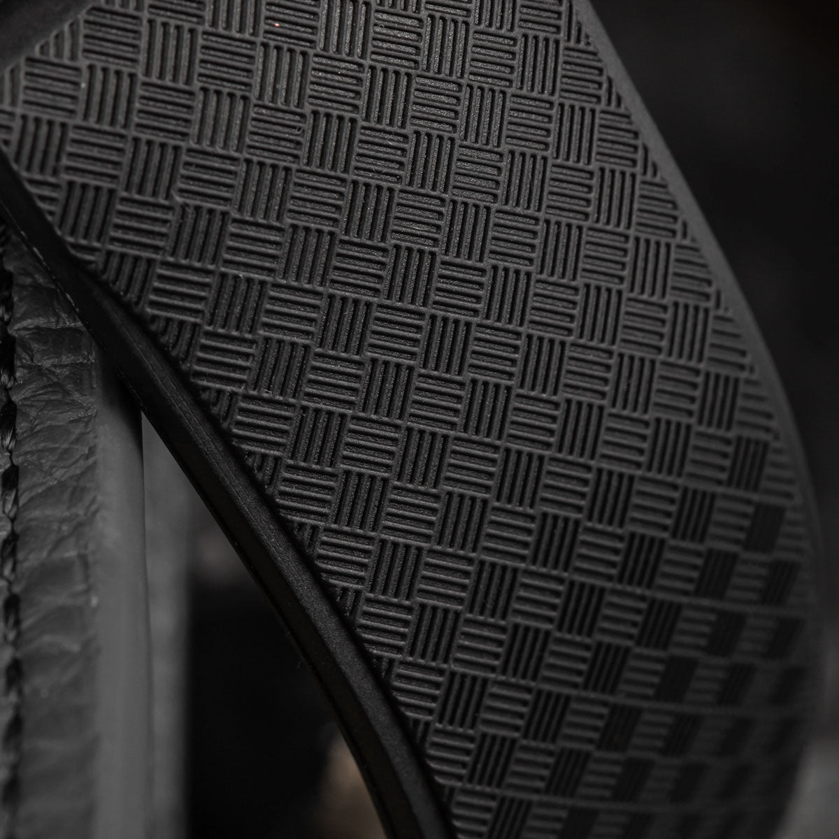 cross hatch detail of black Tropic rubber watch strap by ZULUDIVER