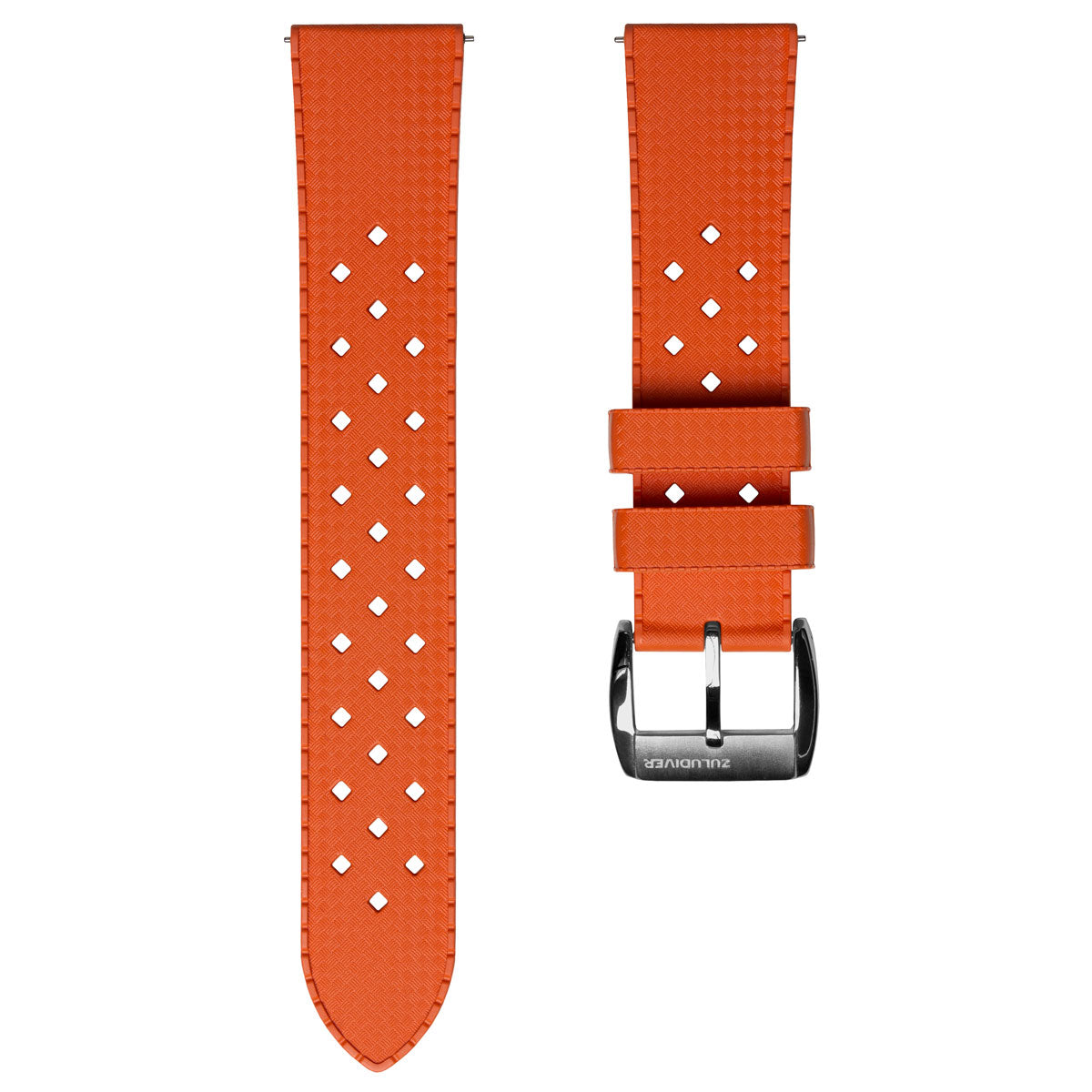 ZULUDIVER Modern Tropical Watch Strap (MkII) - Orange - Silver Hardware