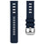 Blue silicon rubber watch strap with quick release spring bars and silver brush finished buckle