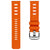 Orange silicon rubber watch strap with quick release spring bars and silver brush finished buckle